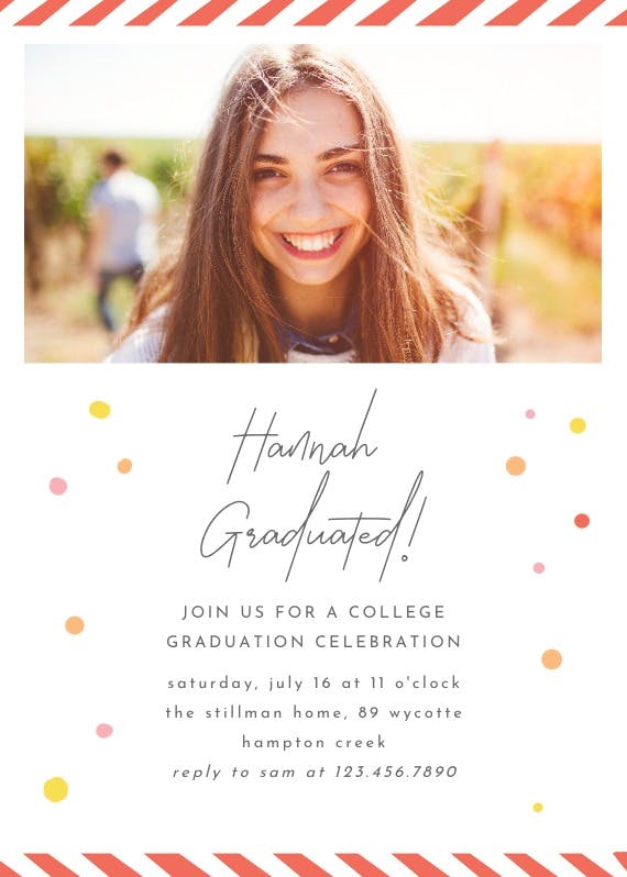 Completed college - graduation party invitation