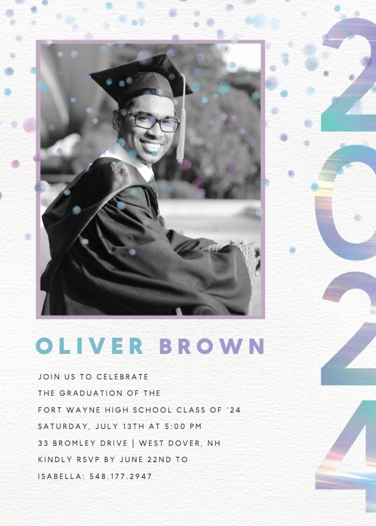 Confetti celebration - graduation party invitation