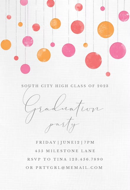 Dangling Dots - Graduation Party Invitation