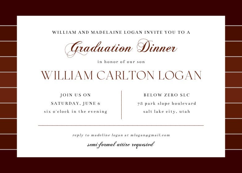 Deserved distinction - graduation party invitation