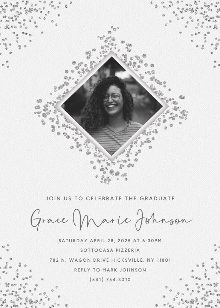 Diamonds - invitación de graduación
