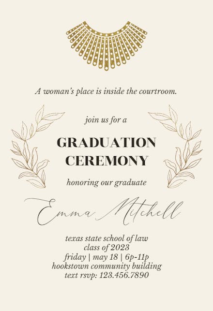Decent Collar Law school - Graduation Party Invitation