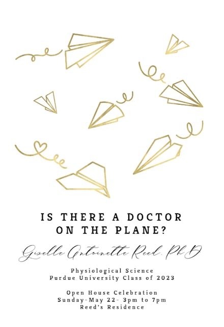 Doctor on the plane - Graduation Party Invitation
