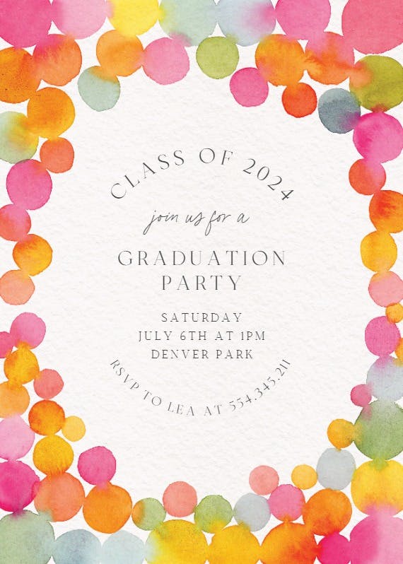 Dot-to-dot - graduation party invitation