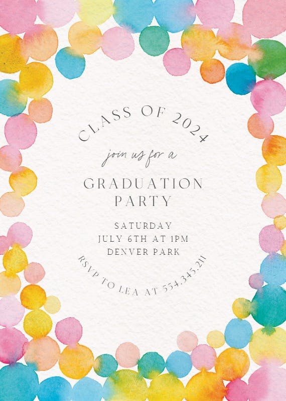 Dot-to-dot - graduation party invitation