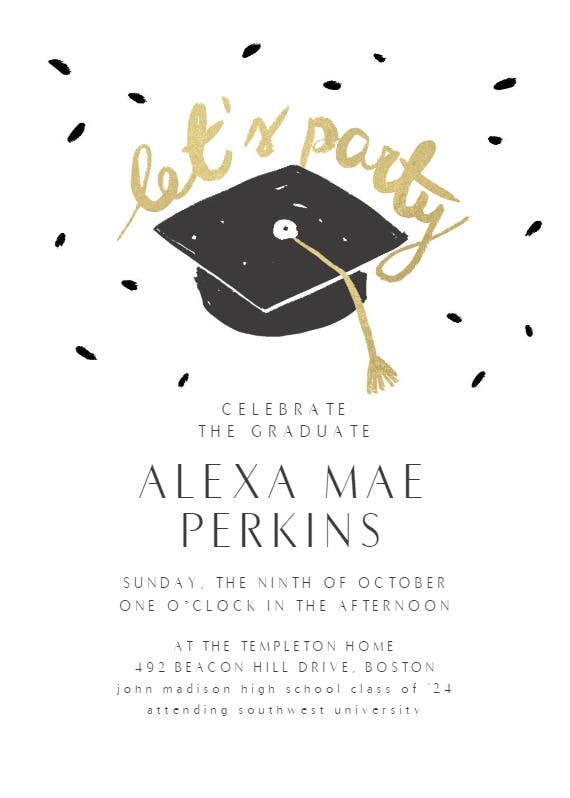 Easy going - graduation party invitation