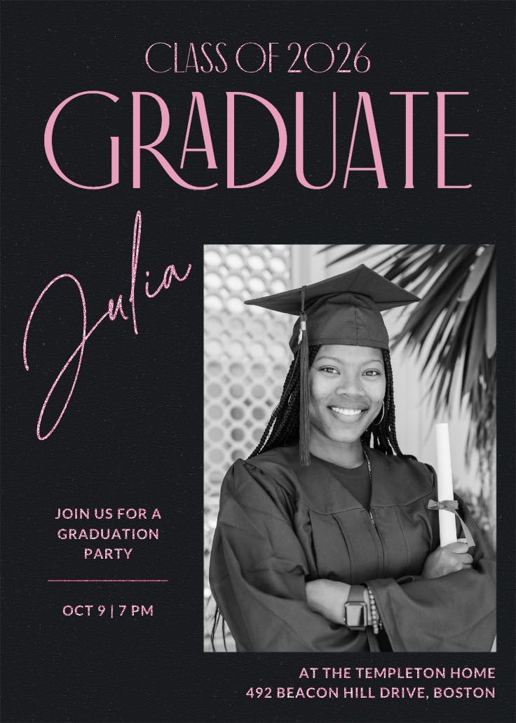 Editorial layout - graduation party invitation