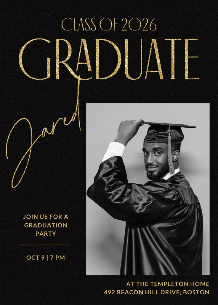 Editorial layout - graduation party invitation