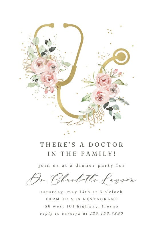 Family doctor - graduation party invitation