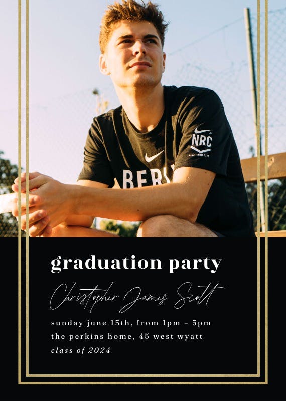 Fancy frame - graduation party invitation