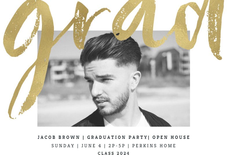 Fancy grad - graduation party invitation