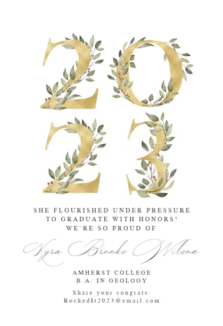 Floral Flair - Graduation Announcement