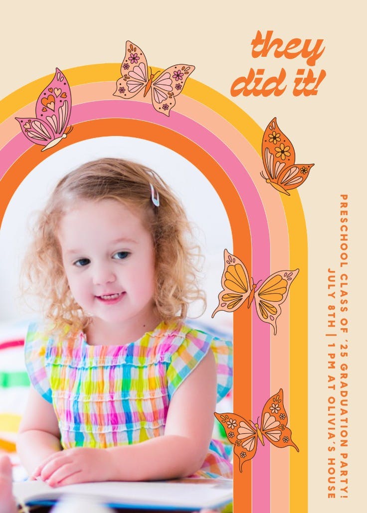 Fluttering feeling - graduation party invitation