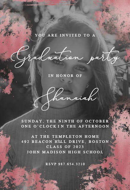 Foiled Photo - Graduation Party Invitation