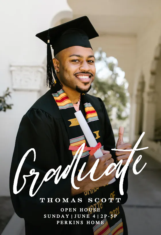 Full Photo Script - Graduation Party Invitation Template (Free ...