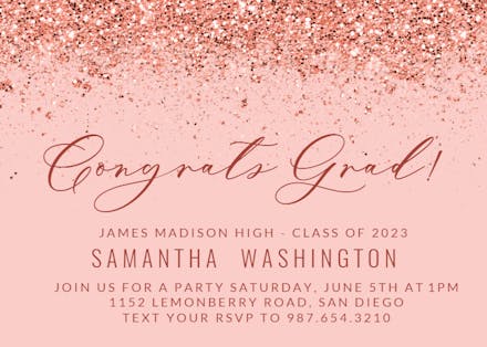 Glitter Abstract - Graduation Party Invitation