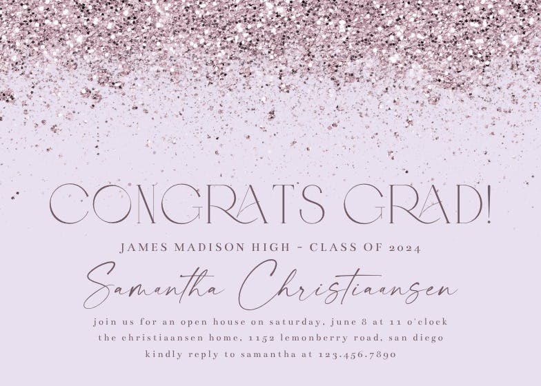 Glitter abstract - graduation party invitation