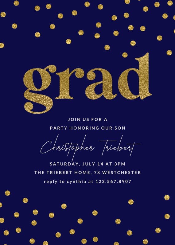 Gold confetti - invitation