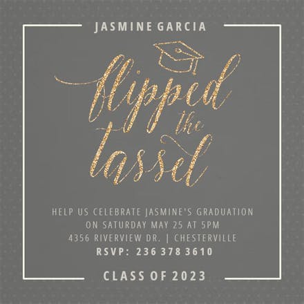 Gold - Graduation Party Invitation