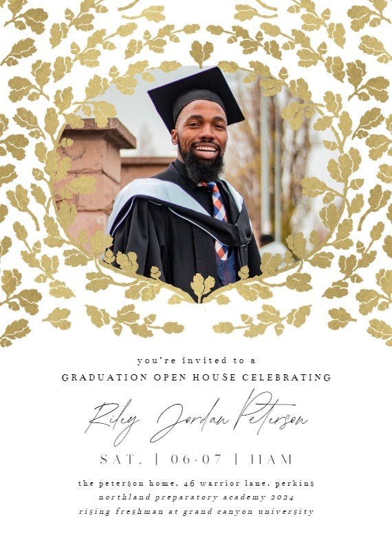Golden ivy - graduation party invitation