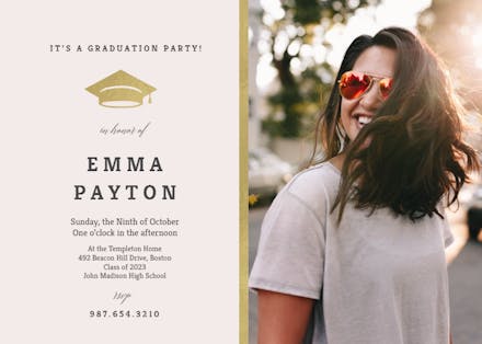 Golden line - Graduation Party Invitation