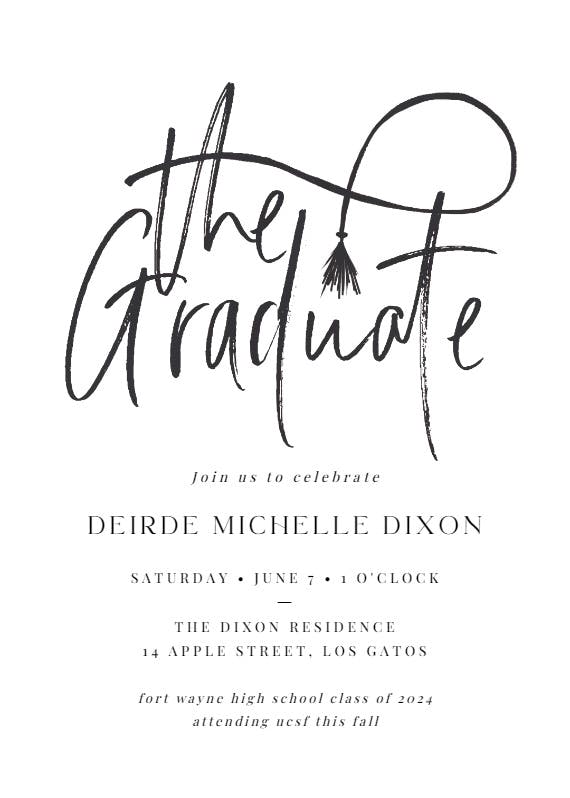 Golden typography - graduation party invitation