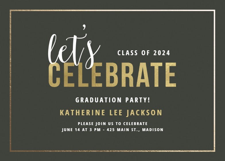 Grad celebration - party invitation
