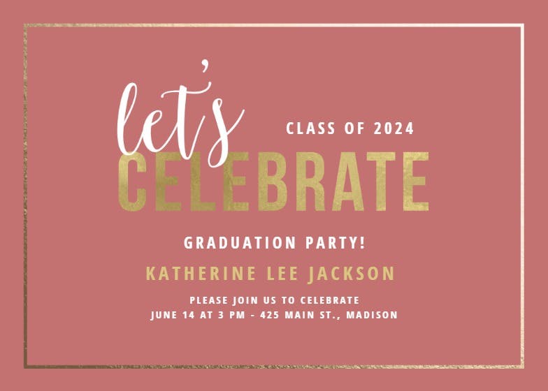 Grad celebration - invitation