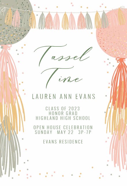Grad Garland - Party Invitation
