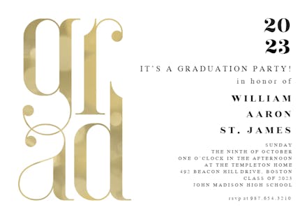 Grad script - Graduation Party Invitation