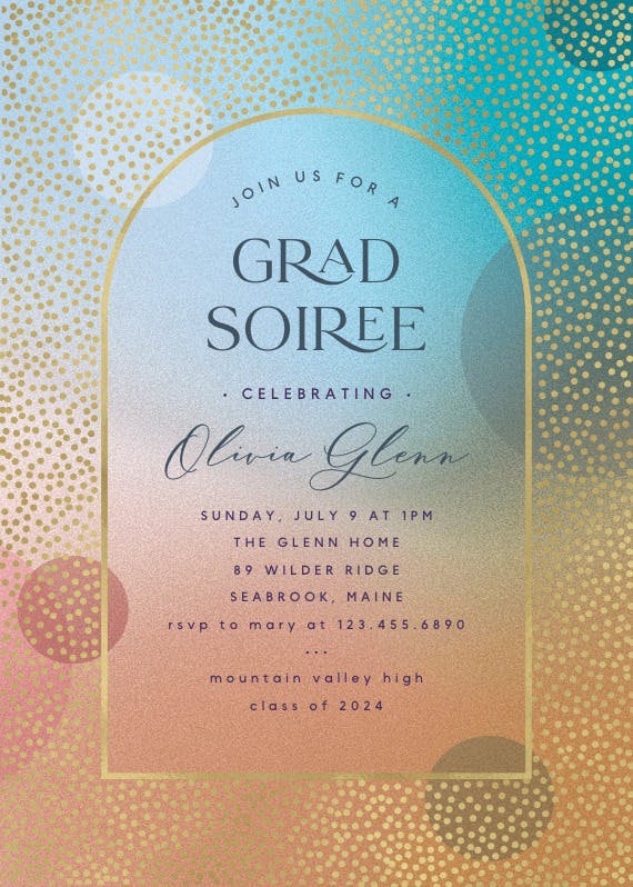 Gradient arched window -  invitación de graduación