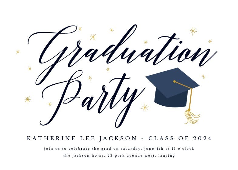 Graduate script - graduation party invitation