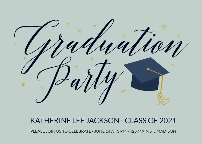 Graduate script - graduation party invitation
