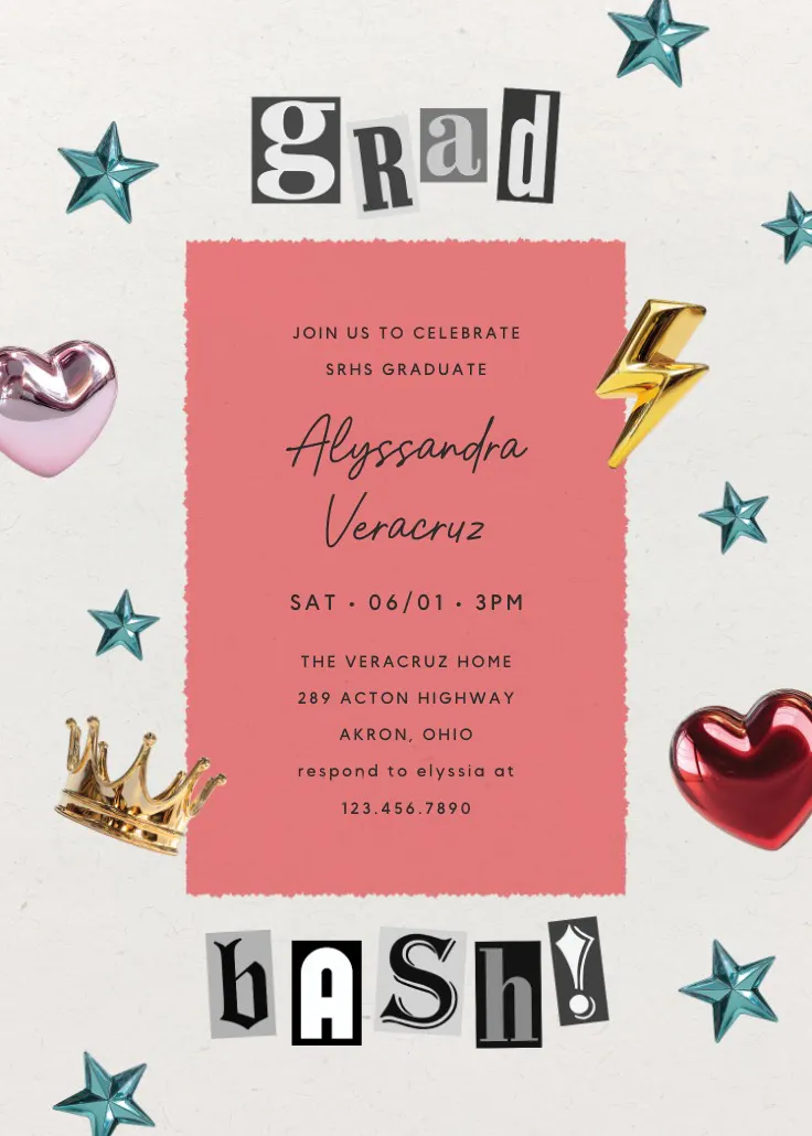 Graduation bash - graduation party invitation