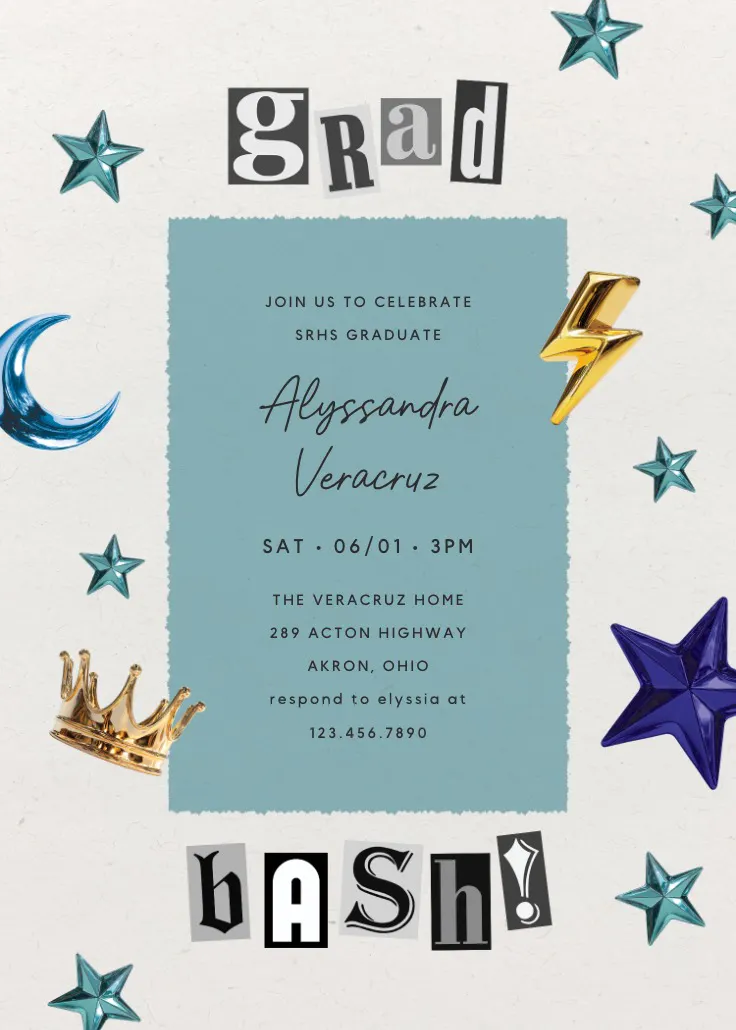 Graduation bash - invitation fête de remise de diplôme