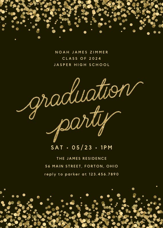 Graduation confetti - Graduation Party Invitation Template (Free ...