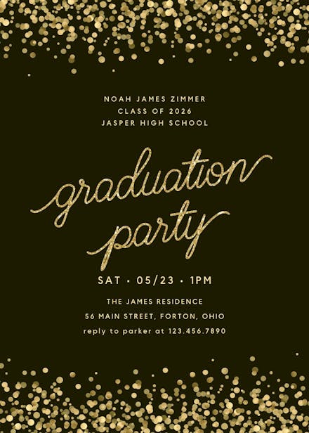 Graduation confetti - graduation party invitation