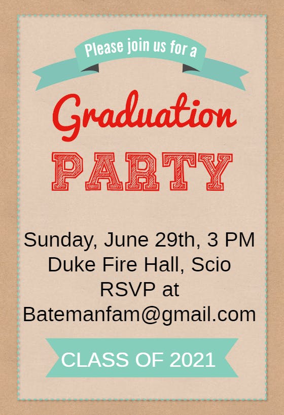 Graduation party - party invitation