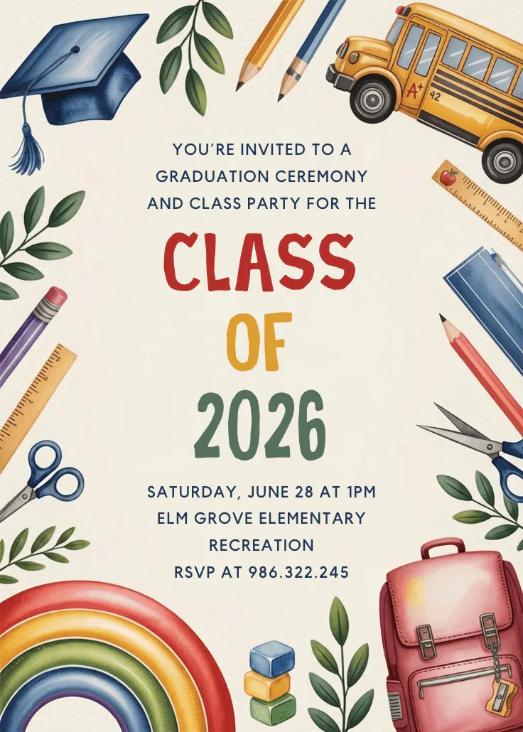 Happy learning - undangan pesta kelulusan