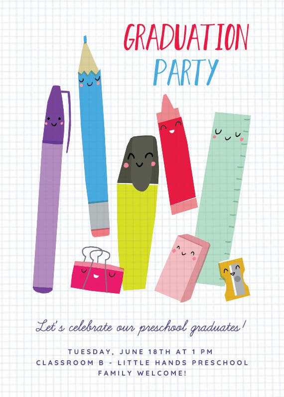 Happy stationery wares - graduation party invitation