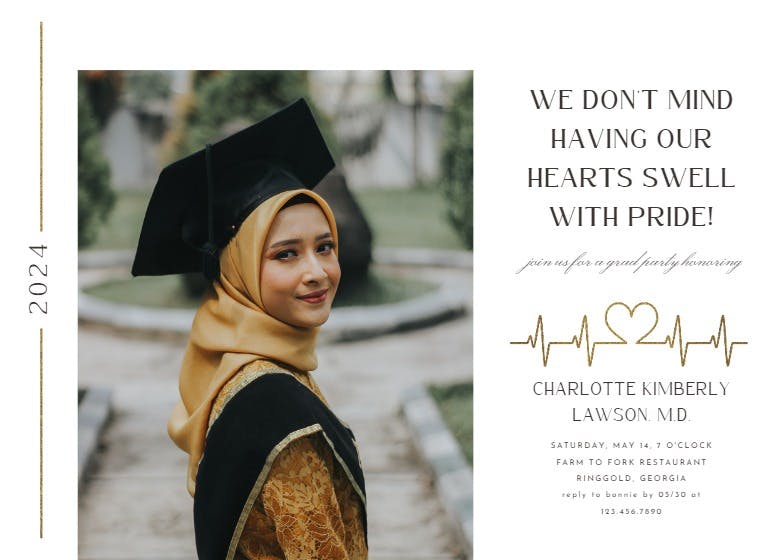 Heart swell doctor -  invitación de graduación