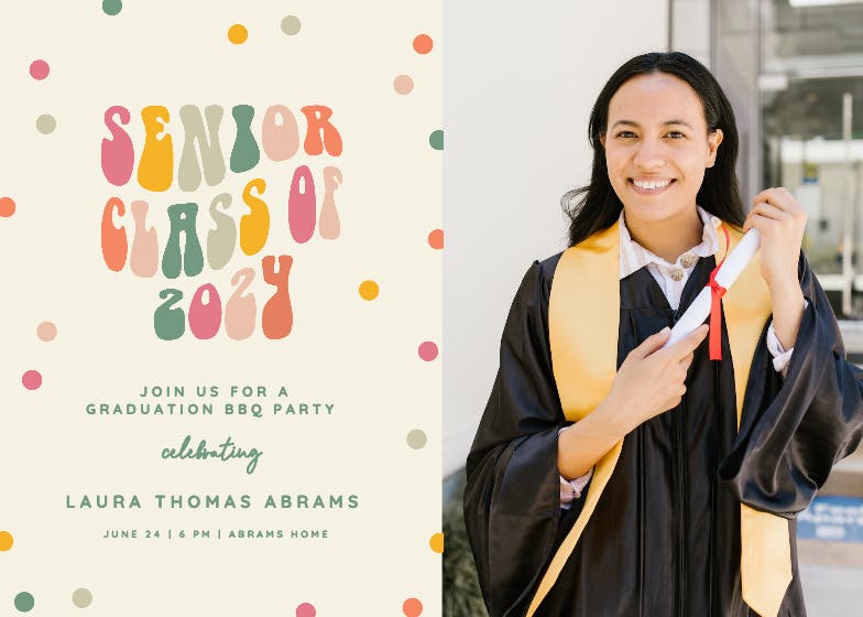 Hippie senior - graduation party invitation