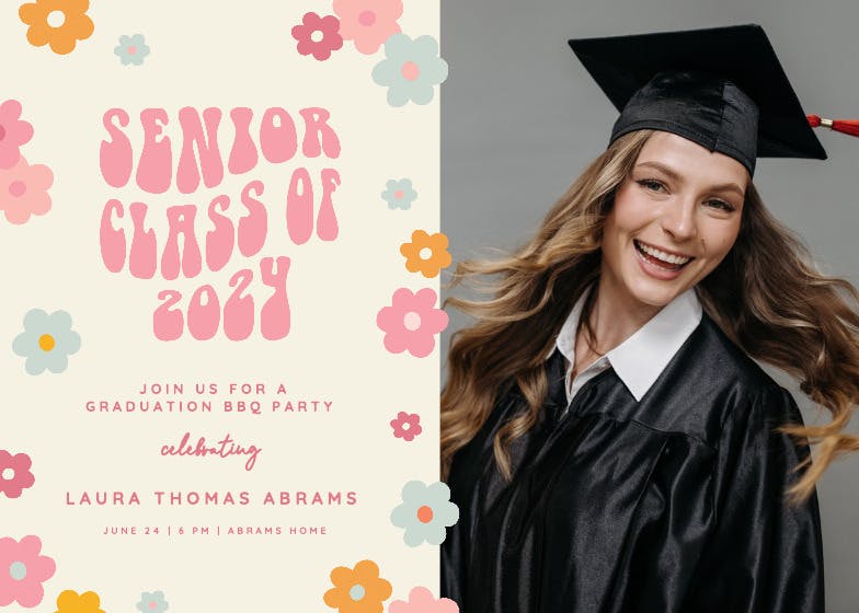 Hippie senior - graduation party invitation