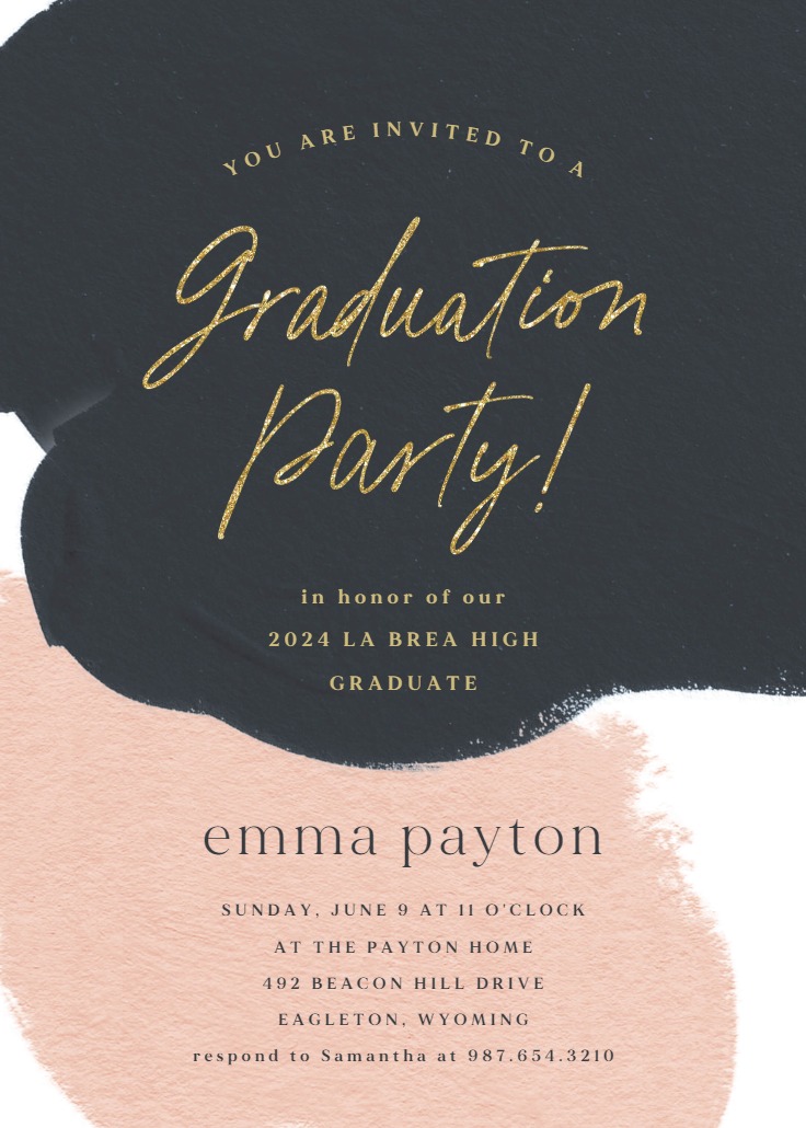 Imaginary abstract blush - Graduation Party Invitation Template (Free ...