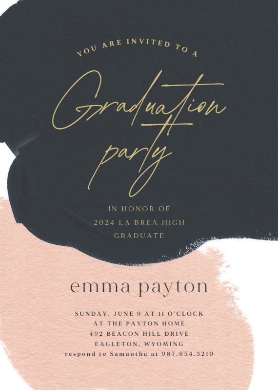 Imaginary abstract blush - graduation party invitation