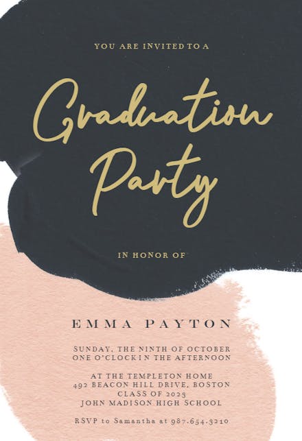 Imaginary abstract blush - Graduation Party Invitation