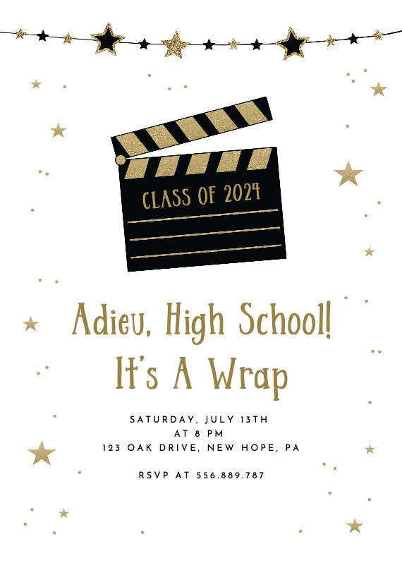 It's a wrap -  invitación de graduación