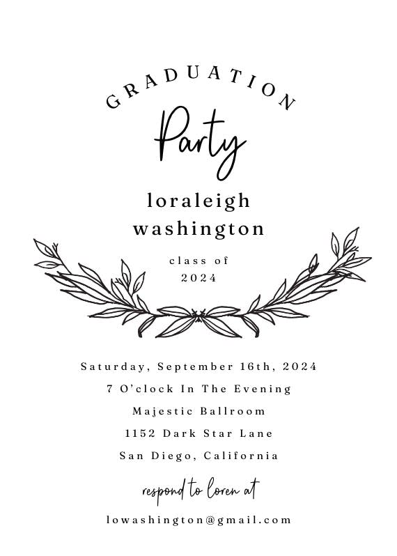Kraft branches - graduation party invitation