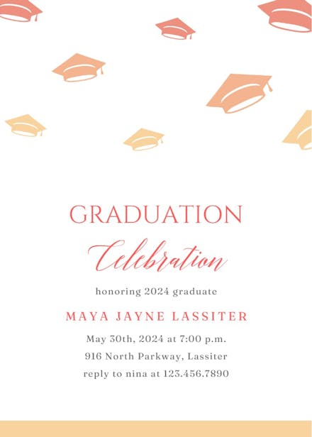 Big Text - Graduation Party Invitation Template (Free) | Greetings Island