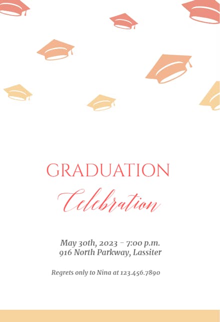Light Orange - Graduation Party Invitation